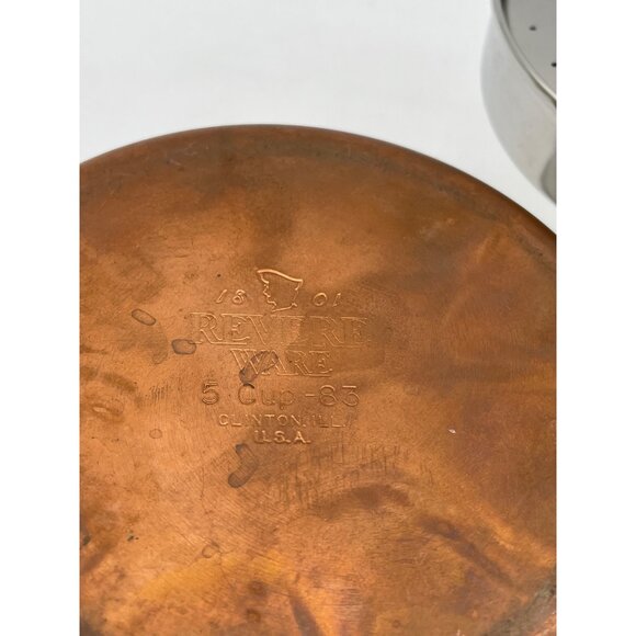 Vintage Revere Wear Coffee Percolator Glass Knob Black Handle Copper Bottom 5Cup - Picture 7 of 8